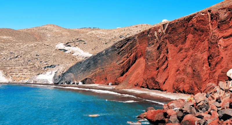 Czerwona plaża na Santorini