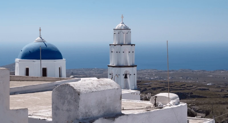 Miejscowość Megalochori na Santorini