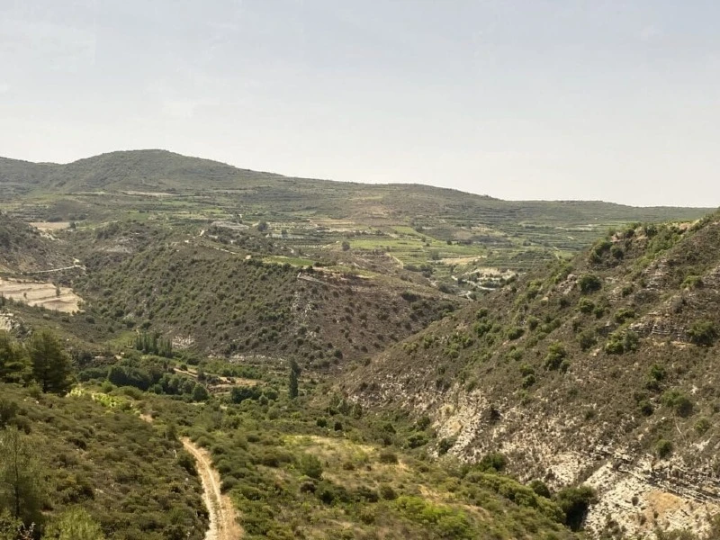 Widok na G&oacute;ry Troodos z Omodos